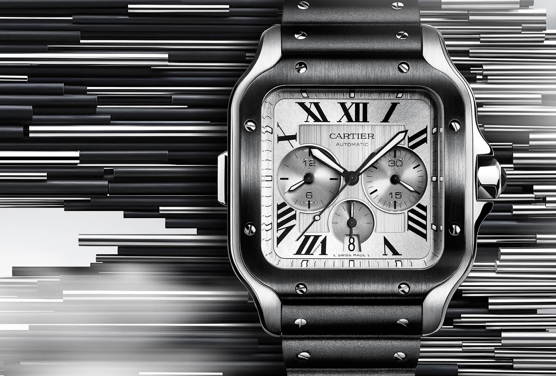 cartier santos chronograph watch