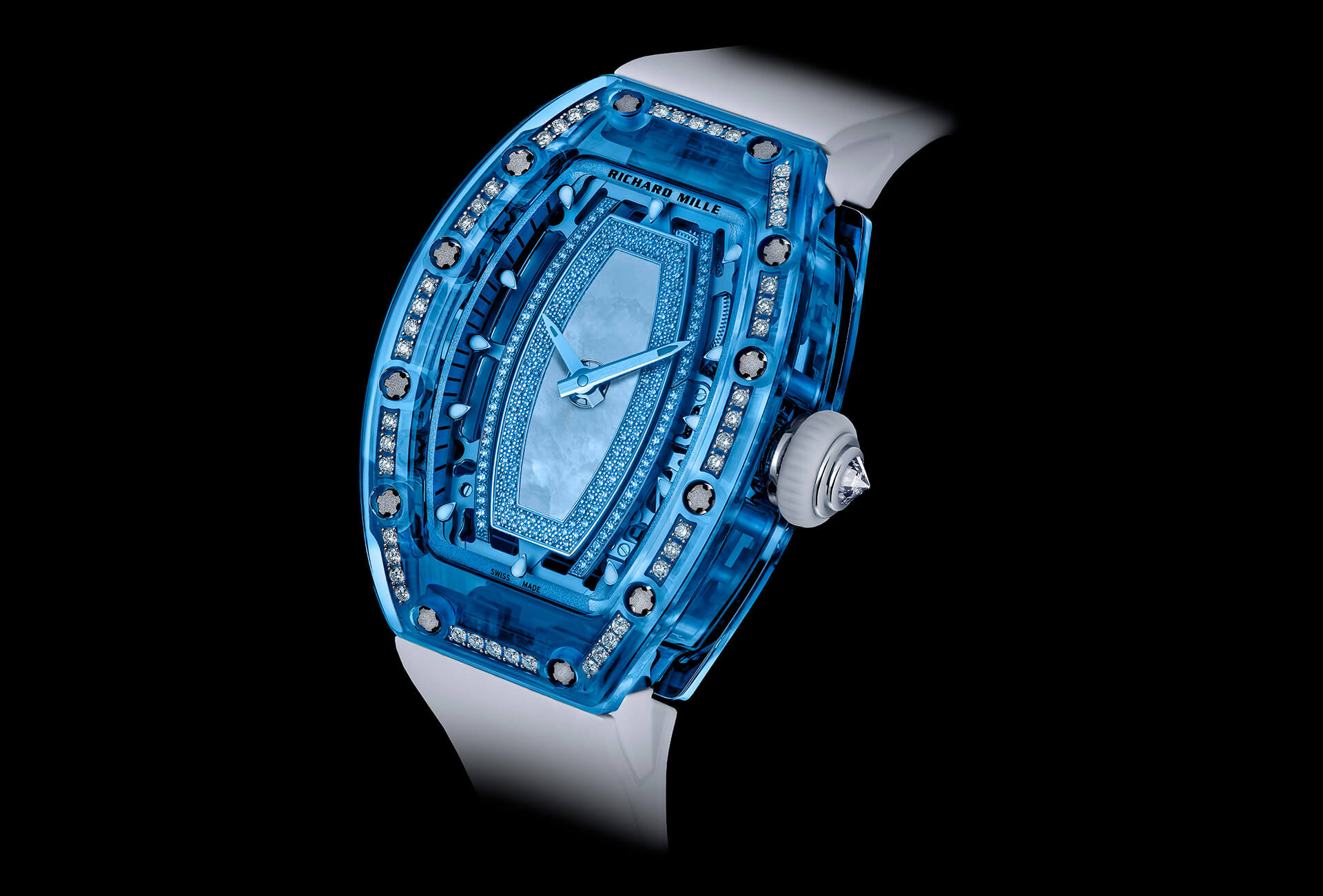 Richard mille blue discount sapphire skull tourbillon