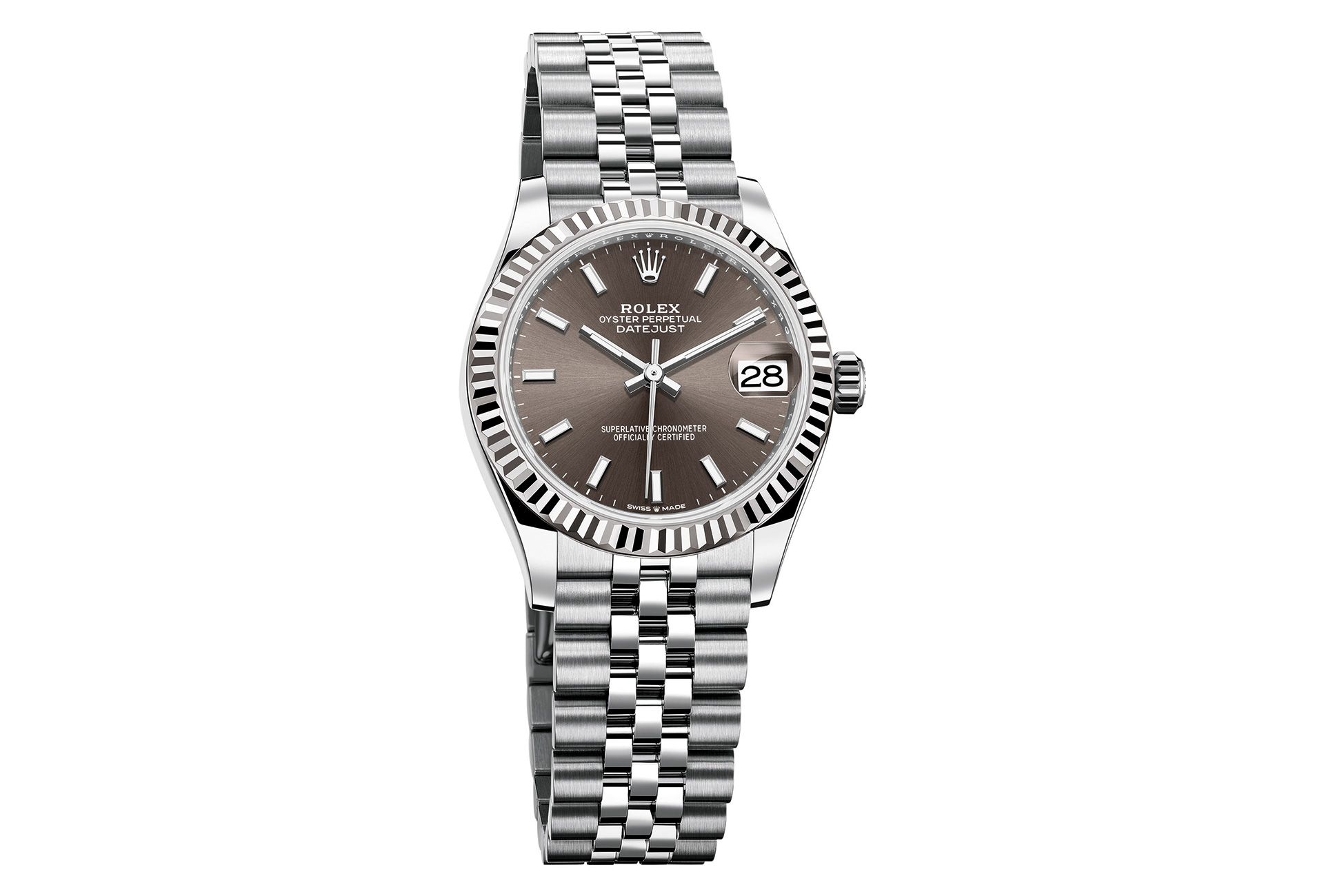 rolex datejust 31 oystersteel and white gold